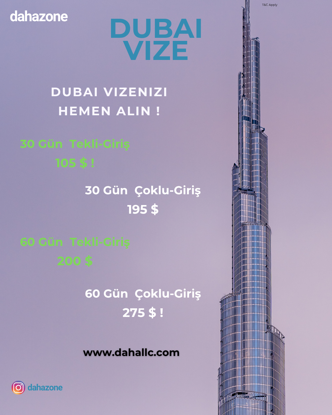 Dubai Vize Başvurusu +EKSPRESS BAŞVURU