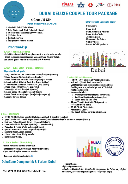DUBAI TURU DELUXE PAKET (4 GECE-5 GÜN) - (20KASIM-24KASIM)