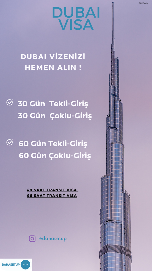 Dubai Vize Başvurusu  1-17 YAŞ VIZESI